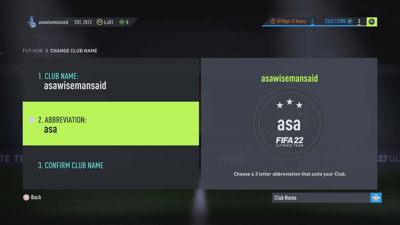takım adı değiştirme fifa 22