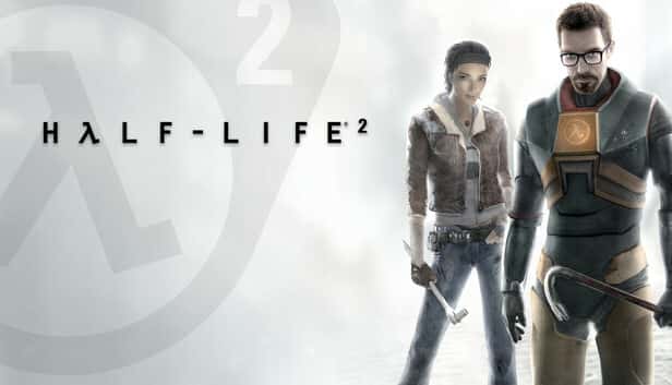 Half-Life 2 resmi Steam mağaza görseli: Gordon Freeman ve Alyx Vance