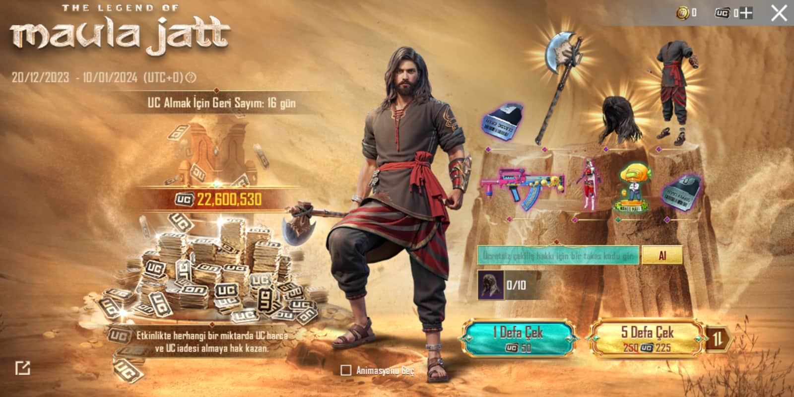 PUBG Mobile Maula Jatt Kodu 2024
