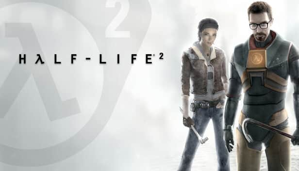 Half-Life 2 resmi Steam mağaza görseli: Gordon Freeman ve Alyx Vance