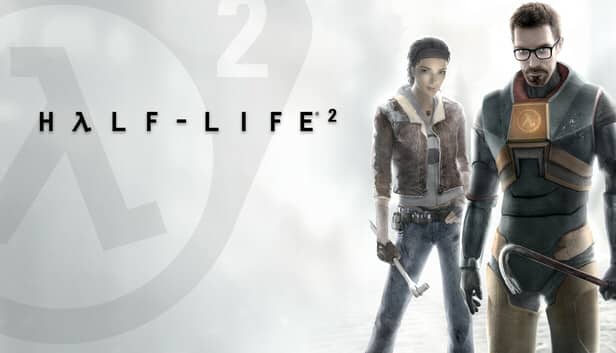 Half-Life 2 resmi Steam mağaza görseli: Gordon Freeman ve Alyx Vance