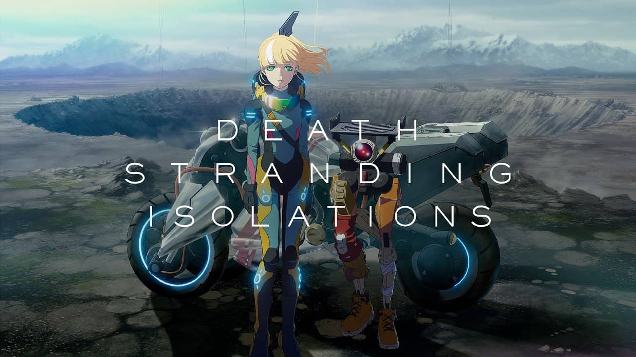 Death Stranding Isolations teaser fragmanında logo ve sırtı dönük genç kız karakter