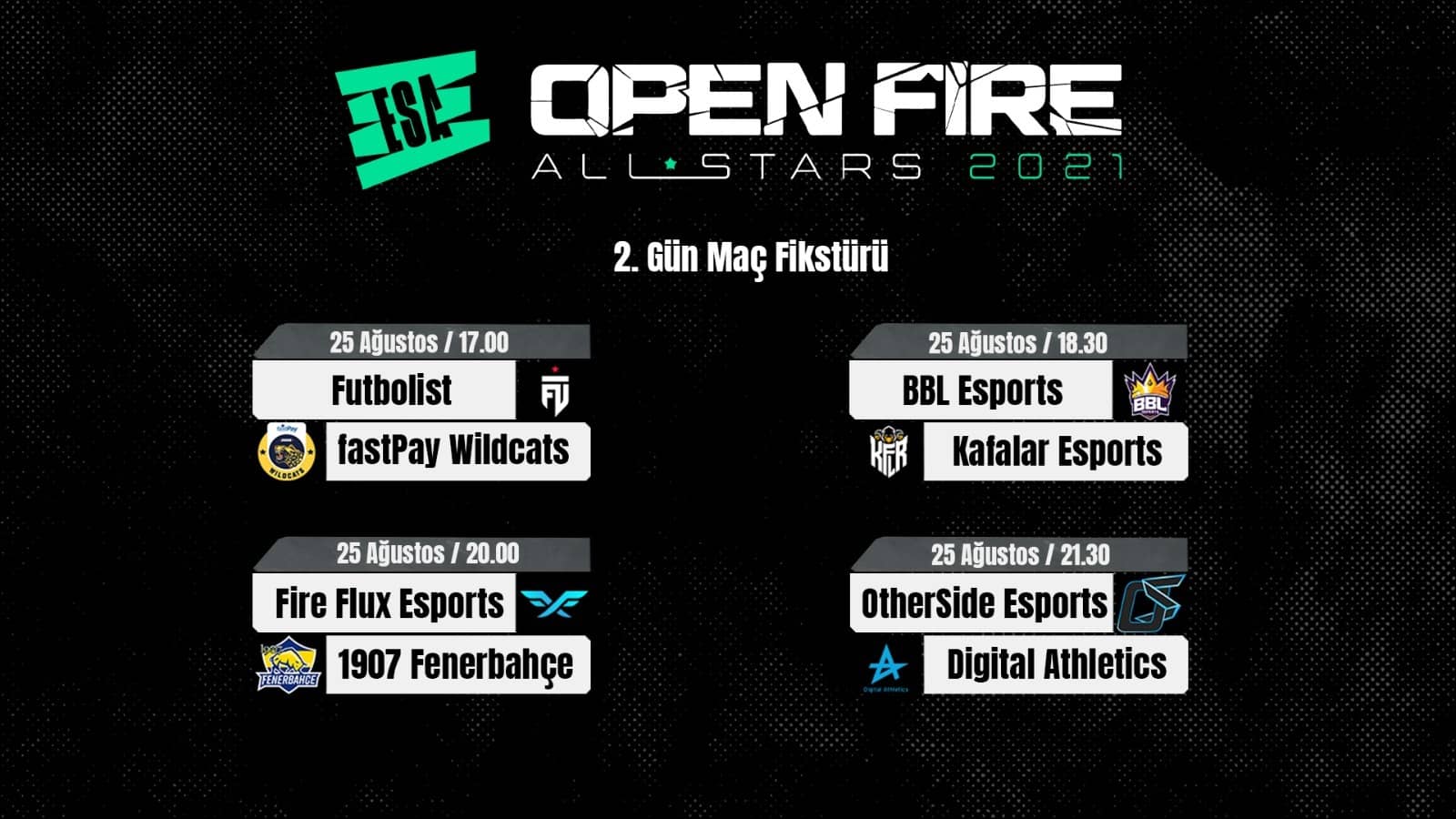 ESA Open Fire All Stars Fikstür