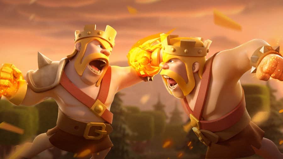 Clash of Clans Barbar Kral ve Barbar karakterlerini gösteren resmi Supercell görseli