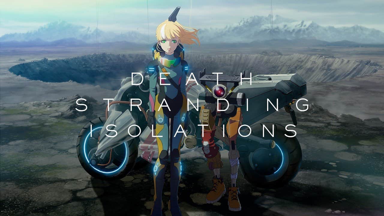 Death Stranding Isolations teaser fragmanında logo ve sırtı dönük genç kız karakter