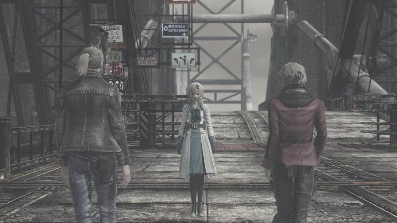 Resonance of Fate Enhanced Remaster'da Zephyr, Leanne ve Vashyron metal köprüde