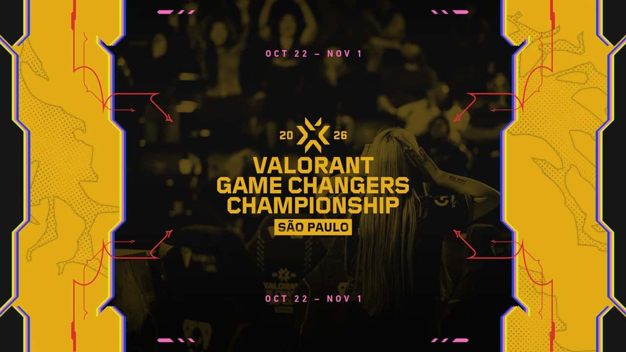 VALORANT Game Changers Championship 2026 São Paulo logosu sarı siyah zemin üzerinde