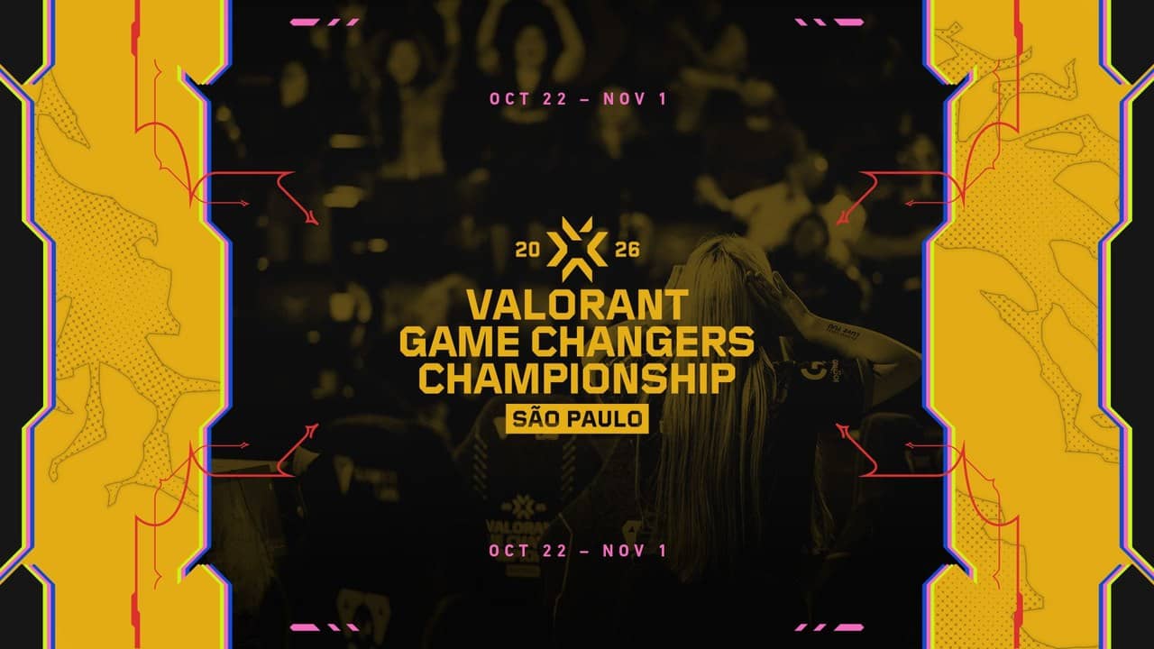 VALORANT Game Changers Championship 2026 São Paulo logosu sarı siyah zemin üzerinde