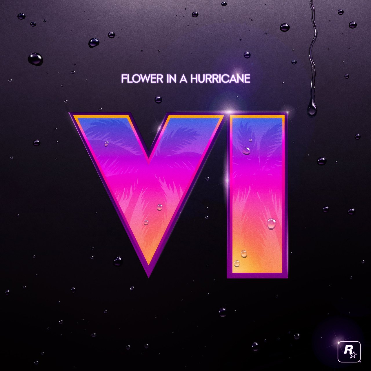 Official Flower in a Hurricane single artwork by Justice featuring the VI logo