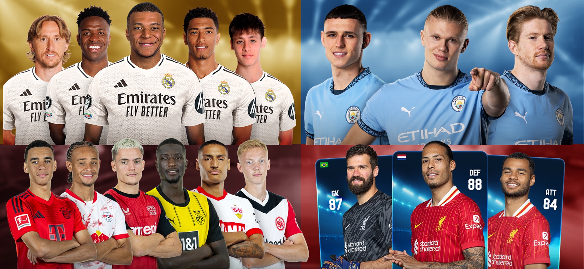 OSM official licence collage featuring players from several clubs