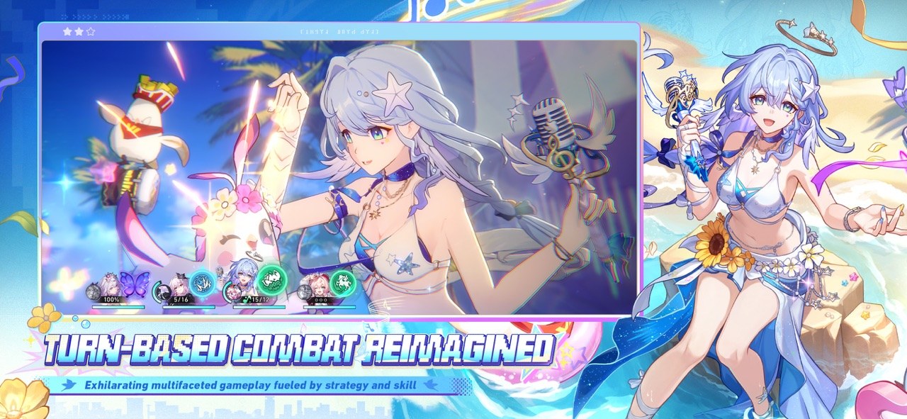 An App Store image showing Honkai: Star Rail's turn-based combat