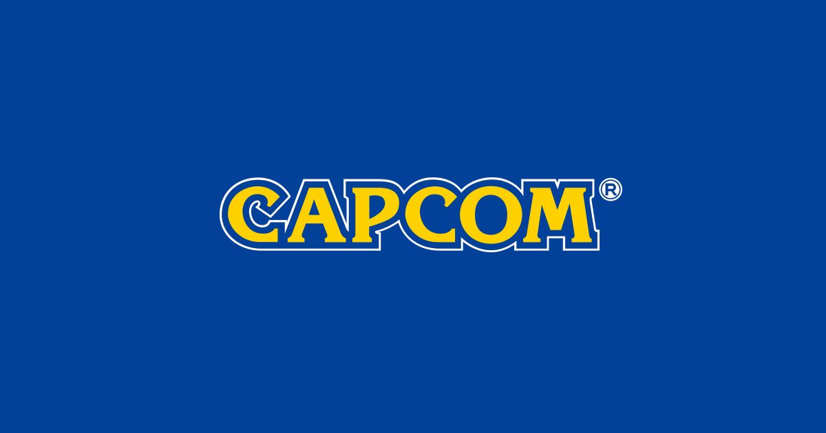 Mavi zemin üzerinde sarı Capcom logosu