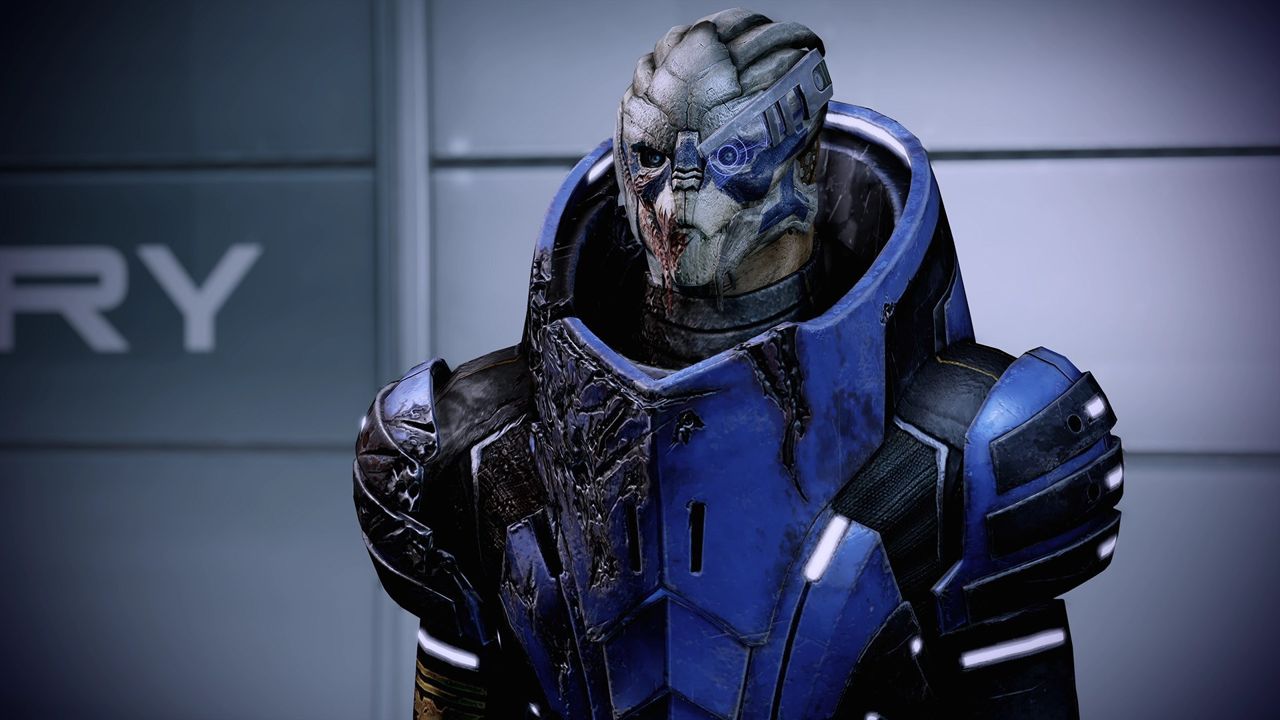 Mass Effect Legendary Edition'dan Garrus Vakarian'ın yakın plan ekran görüntüsü
