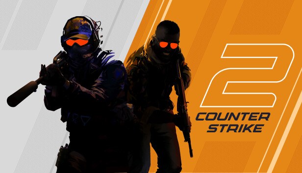 Two armed agents next to the Counter-Strike 2 logo
