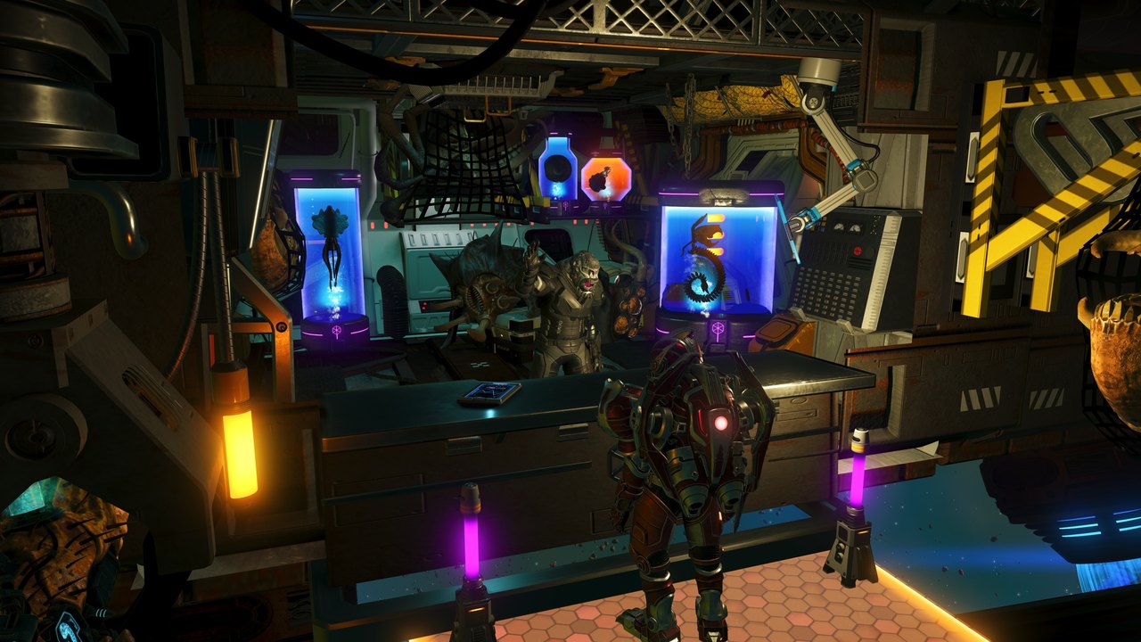 No Man's Sky FORSAKEN'da tüplerde saklanan organik hatıraların sergilendiği gizemli tüccar odası