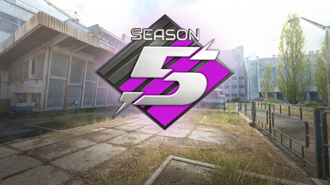 Counter-Strike 2 Season 5 logo in front of a concrete building