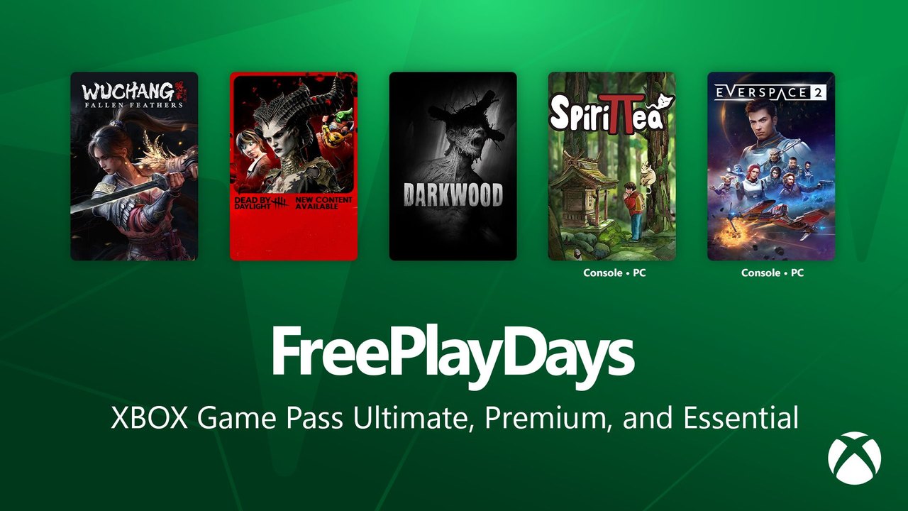 Xbox Free Play Days 29 Ekim görseli: WUCHANG, Dead by Daylight, Darkwood, Spirittea ve EVERSPACE 2 kapakları