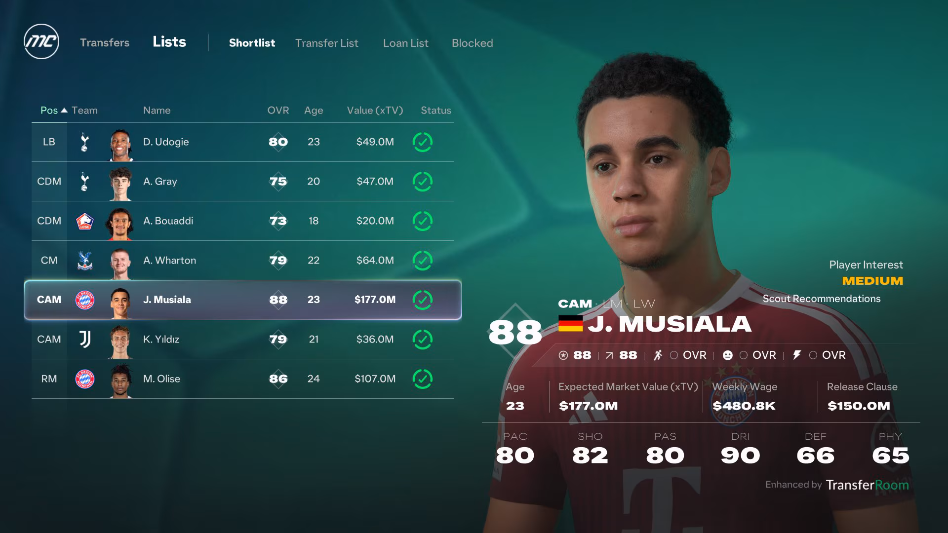 FC 27 kariyer modunda transfer listeleri: kısa liste, transfer listesi ve kiralık listesi sekmeleri