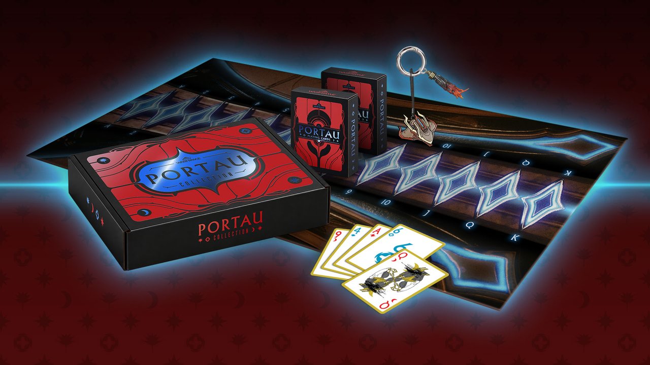 Warframe Portau Card Collection and playmat