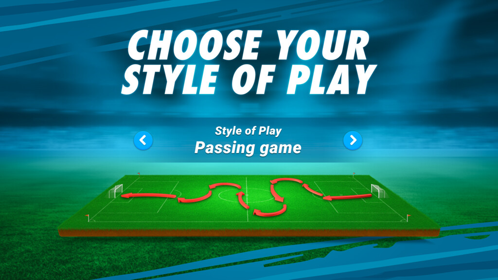 Miniclip'in OSM tanıtım görselinde oyun planı seçimi: Paslı oyun (Passing game)