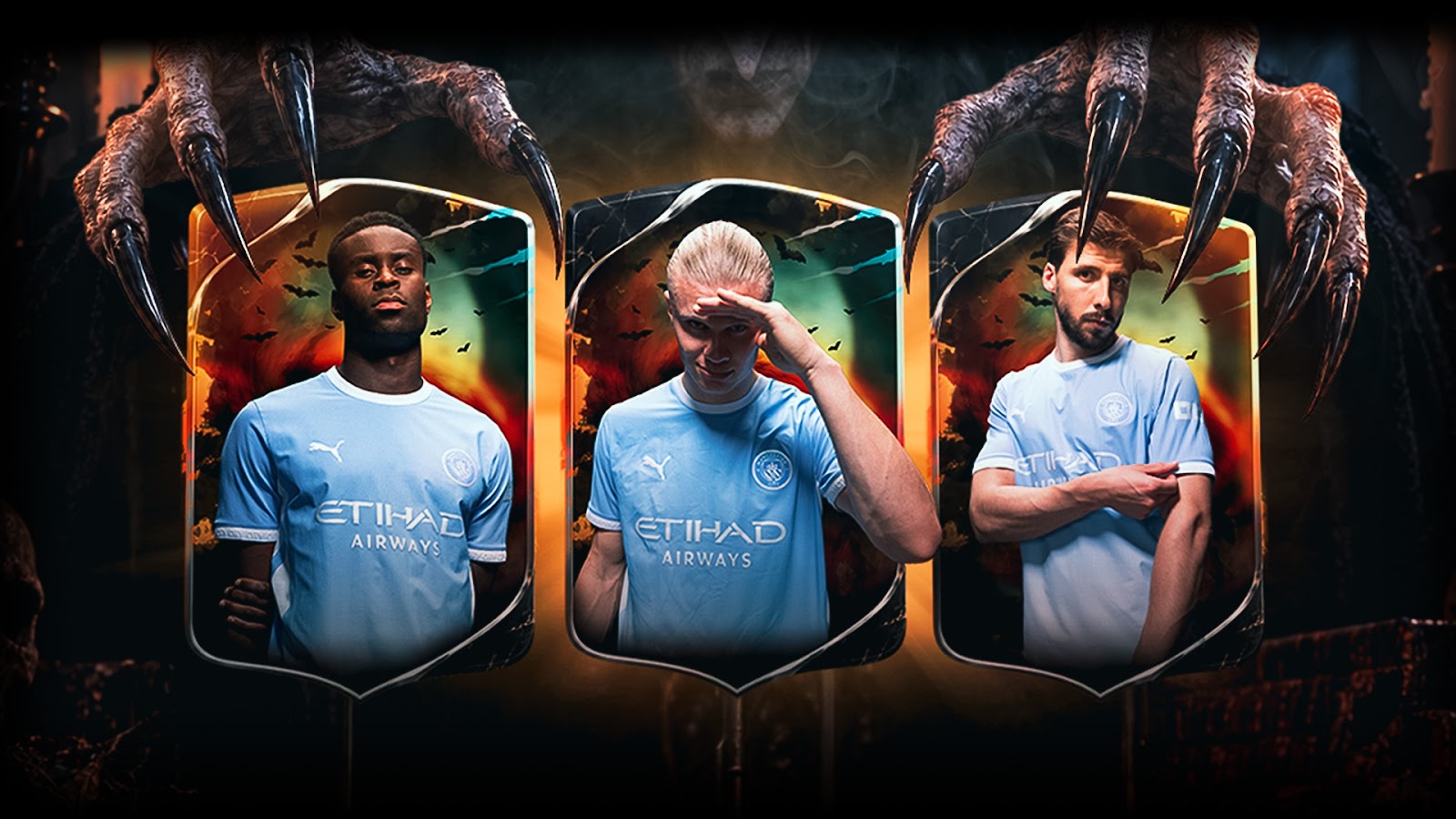 OSM'nin Cadılar Bayramı etkinliği Scary Switchers kartlarında Manchester City oyuncuları