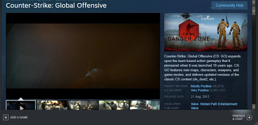Counter Strike: Global Offensive ekranı