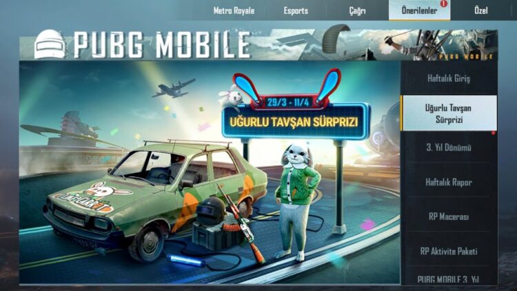 PUBG Mobile Uğurlu tavşan etkinliği