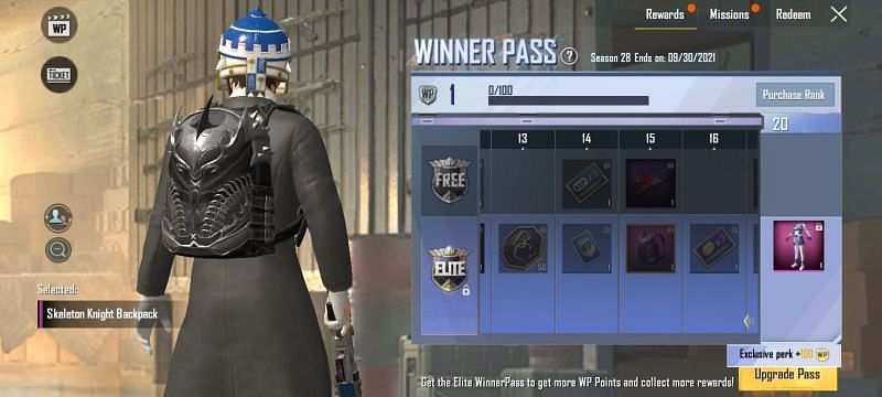 PUBG Mobile Lite Winner Pass Skeleton Knight Sırt Çantası