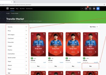 Sorare Transfer Market'dan oyuncu almak teklif vermek