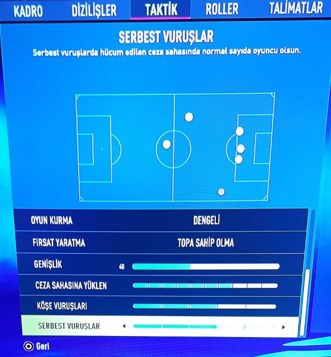 FIFA 22 Galatasaray Taktik ve Talimatlar Oyun Kurulumu