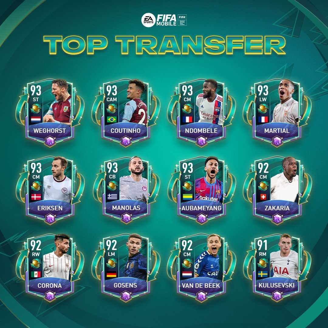 FIFA Mobile Ultimate Team En İyi Transfer Kartları