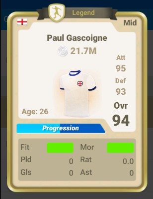 OSM Efsane Oyuncular Paul Gascoigne