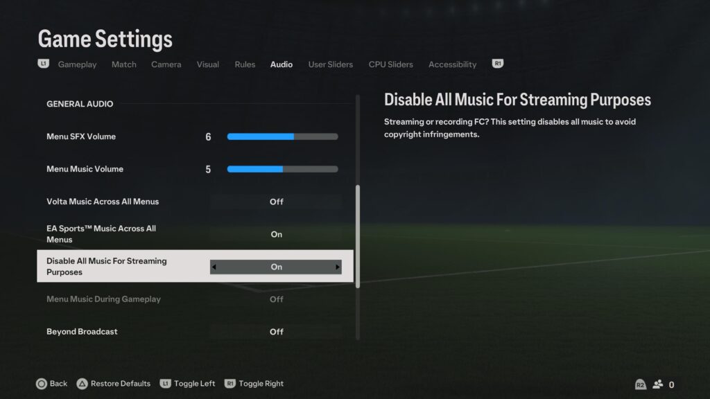 EA FC 24 Ses Ayarları