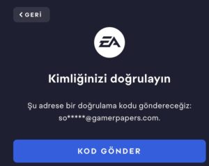 EA Hesabı Kimlik Doğrulama 