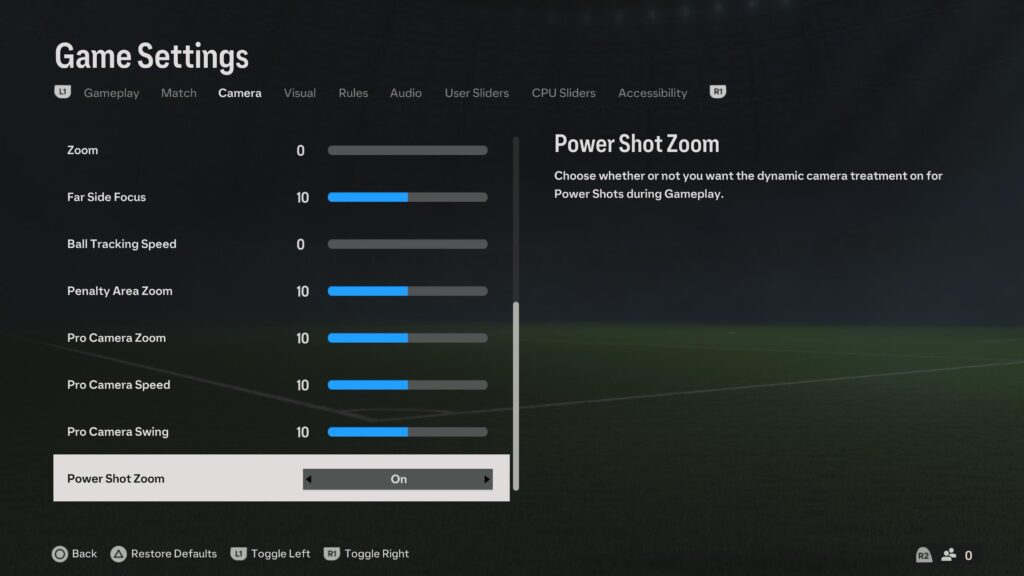 FC24 Kamera Ayaları Power Shot Zoom